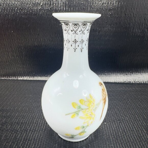 Zhongguo Jingdezen Zhi Bottle Bud Vase Fine Porcelain Vase Birds Flowers VTG - Picture 7 of 9